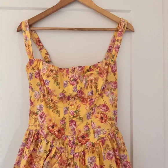 House of CB Tatiana Corset Dress | Yellow Floral - Picture 4 of 8